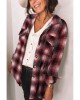 Red Plaid Button Closure Pocket Jacket - from category Jackets & Coats