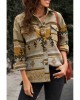 Retro Tribal Aztec Print Buttons Oversized Jacket - from category Jackets & Coats