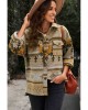 Retro Tribal Aztec Print Buttons Oversized Jacket - from category Jackets & Coats