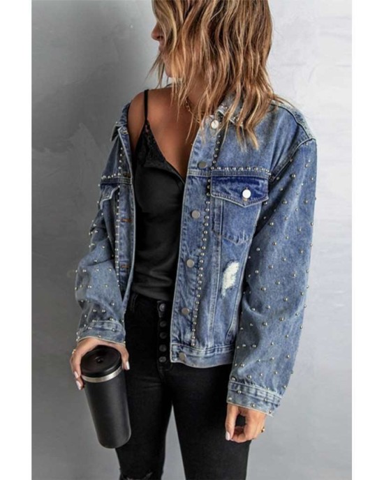 Rivet Pocket Button-up Denim Jacket - from category Jackets & Coats