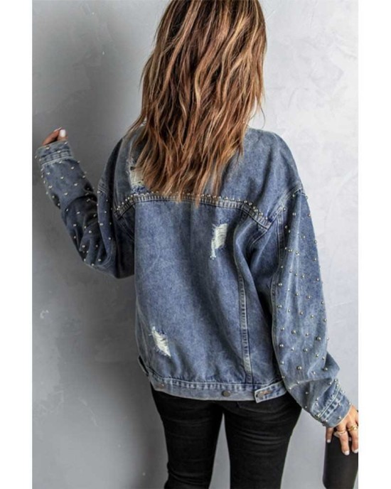 Rivet Pocket Button-up Denim Jacket - from category Jackets & Coats