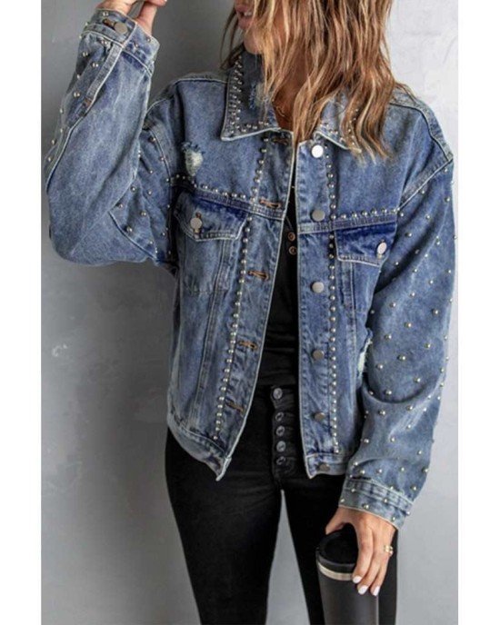 Rivet Pocket Button-up Denim Jacket - from category Jackets & Coats