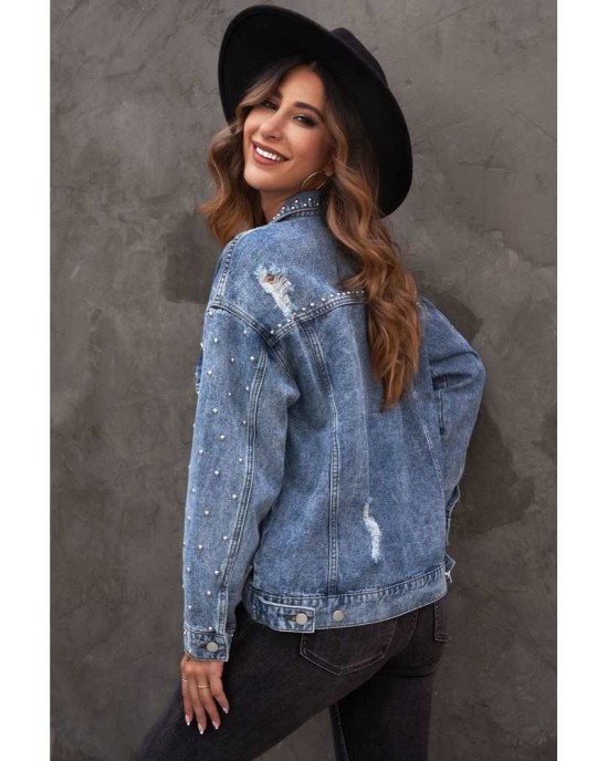 Rivet Pocket Button-up Denim Jacket - from category Jackets & Coats