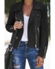 Black Zipped Notch Collar Short Jacket