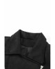 Black Zipped Notch Collar Short Jacket