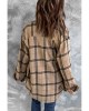 Brown Button-up Long Sleeve Plaid Shacket - from category Jackets & Coats