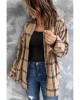 Brown Button-up Long Sleeve Plaid Shacket - from category Jackets & Coats