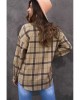 Brown Button-up Long Sleeve Plaid Shacket - from category Jackets & Coats