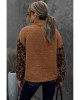 Brown Leopard Raglan Sleeve Zipped Sherpa Coat - from category Jackets & Coats