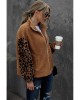 Brown Leopard Raglan Sleeve Zipped Sherpa Coat - from category Jackets & Coats