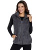 Gray Furry High Neck Vest Jacket