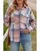 Pink Plaid Flap Pockets Shacket - from category Jackets & Coats