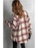 Plaid Print Long Sleeve Button-up Jacket with Pocket - from category Jackets & Coats