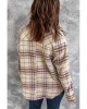 Pocketed Button-up Long Sleeve Plaid Jacket - from category Jackets & Coats