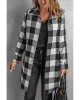 Black Turn-down Collar Plaid Shirt Coat - from category Jackets & Coats