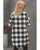 Black Turn-down Collar Plaid Shirt Coat - from category Jackets & Coats