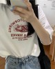 Women Short Sleeve T-shirts Print Casual Korean Style Fashion Harajuku Loose O-neck Student Streetwear All-match Simple