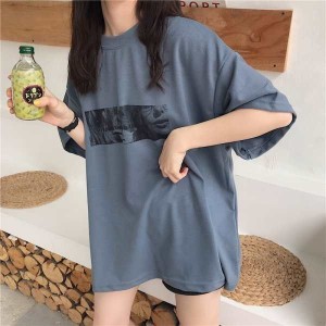 Hong Kong Style Super Fire Cec Short-sleeved T-shirt Female Korean Style Tide Ins Hong Kong Style Lazy Style Loose Top