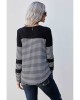 Black Pinstripe Patch Pocket Top - from category Long Sleeve Tops