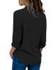 Black Wrap Front Long Sleeve Blouse - from category Long Sleeve Tops