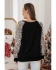 Christmas Letter Print Leopard Long Sleeve Shirt - from category Long Sleeve Tops