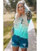 Leopard Tie-dye Splicing Long Sleeve Top - from category Long Sleeve Tops