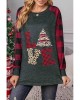 Red Plaid Christmas Print Long Sleeve Top - from category Long Sleeve Tops