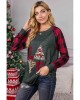 Red Plaid Christmas Print Long Sleeve Top - from category Long Sleeve Tops