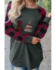 Red Plaid Christmas Print Long Sleeve Top - from category Long Sleeve Tops