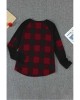 Red Plaid Long Sleeve Top with Elbow Patch - from category Long Sleeve Tops