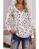 Spotted Print Apricot Long Sleeve Knit Top - from category Long Sleeve Tops