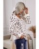 Spotted Print Apricot Long Sleeve Knit Top - from category Long Sleeve Tops