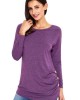 Buttoned Side Long Sleeve Spring Autumn Womens Top