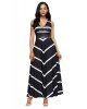 Black V Neck Cut out Back Printed Maxi Dress - from category Maxi Dresses