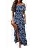 Blue Off The Shoulder High Low Maxi Dress - from category Maxi Dresses