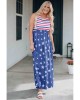 Blue Stripes and Stars Sleeveless Maxi Dress with Pockets - from category Maxi Dresses