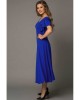 Blue V Neck Ruffled Sleeves Flare Long Dress - from category Maxi Dresses