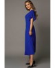 Blue V Neck Ruffled Sleeves Flare Long Dress - from category Maxi Dresses