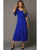 Blue V Neck Ruffled Sleeves Flare Long Dress - from category Maxi Dresses