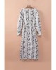 Gray Sexy V Neck Cuffed Sleeve Snakeskin Maxi Dress - from category Maxi Dresses