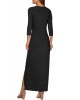 Grommet Side Slit Accent Black Maxi Dress - from category Maxi Dresses