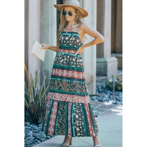 Multicolor Vintage Print Sleeveless Maxi Dress - from category Maxi Dresses