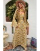 Yellow Bohemian V Neck Bell Sleeves Paisley Print Maxi Dress - from category Maxi Dresses