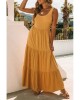 Yellow Sleeveless Ruched High Waist Maxi Dress - from category Maxi Dresses