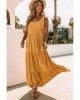 Yellow Sleeveless Ruched High Waist Maxi Dress - from category Maxi Dresses