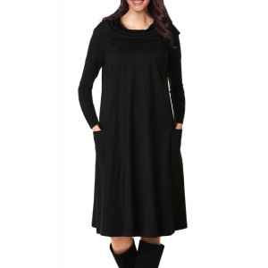 Cowl Neck Long Sleeve Jersey Dress