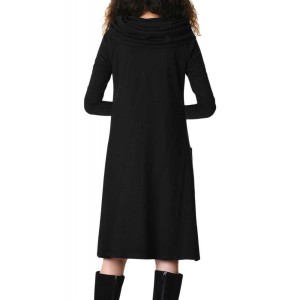 Cowl Neck Long Sleeve Jersey Dress