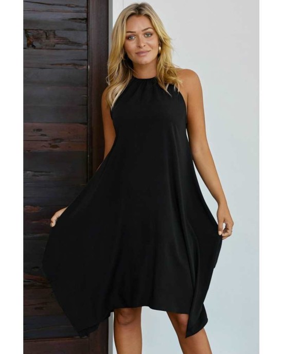 Black Ring The Alarm Luxe Midi Dress