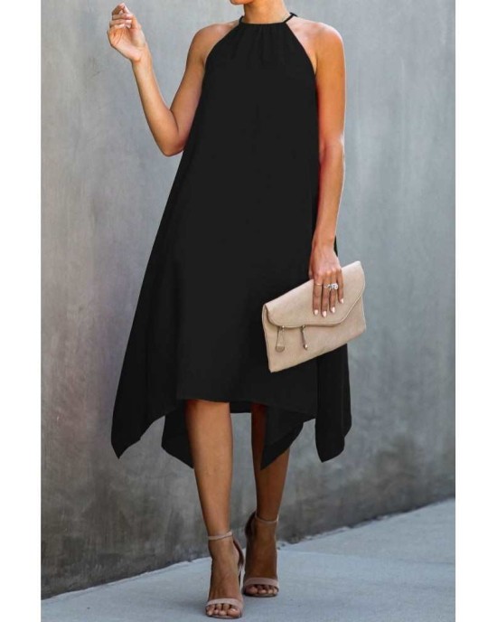 Black Ring The Alarm Luxe Midi Dress