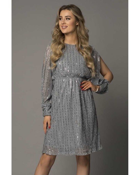 Gray Sequin Split Sleeve Midi Dress - from category Midi Dresses